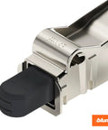 Close-up of a soft-close hinge showing adapter for Soft Close Hinge Kit For Face Frame Cabinets, 15 Kits With Adapters, Spacers, And Screws