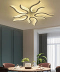 Flame Shape Dimmable LED Ceiling Light 50W With Remote Control 3000K To 6500K in dining room setting