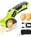 JCCHJTX 4V Cordless Electric Scissors With Led Light, rechargeable box cutter with blade, for cutting cardboard and fabric.