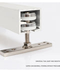 Close-up of Heavy Duty Barn Door Hardware Kit With Smooth Sliding Wheels And Solid Steel Guide Rail For Easy Install, showing the wheel mechanism.