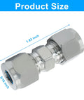 LifCratms 2-pack stainless steel compression fittings, 1/4 in thread, 5/16 in OD tube straight adapters with ferrules