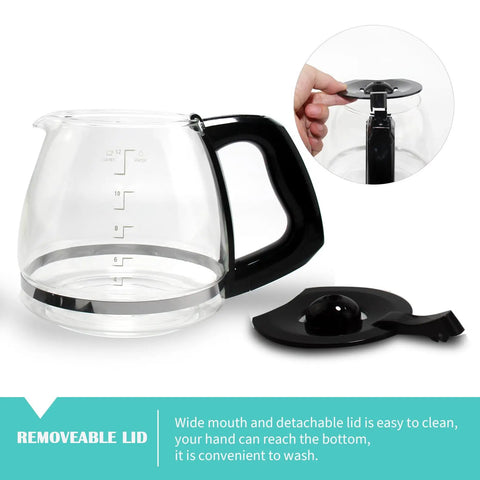 14 Cup Replacement Carafe Compatible With Black And Decker Coffee Maker CM1160B CM1160W with removable lid feature