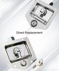 Two T-handle lock cylinders and set of keys. One Key For All Toolbox Locks 4 Pack Keys Alike 5 8 Inch Lock Cylinders Fit T Handle Tool Boxes.