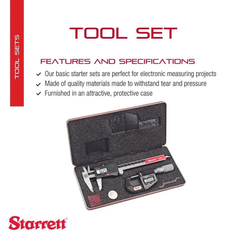 Basic Electronic Tool Set With 6 Inch Slide Caliper And 1 Inch Micrometer In Protective Case For Electronic Measuring And Quick Adjustments A Great Starter Kit For Home Projects displayed open showing contents