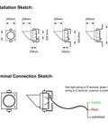 Installation and wiring sketch for 8 Inch Red And Green 2 In 1 Traffic Light Stop And Go LED Light With Black PC Housing Clear Lens Outdoor Waterproof IP65 Industrial LED Traffic Lamp AC Input 85 To 265V