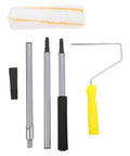 No Sweat Pro Grade Detachable Paint Roller Kit With Telescopic Handle And Three Extra Rods For Quick Diy Wall Painting, includes roller and extension rods.