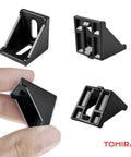 4040 Series Aluminum Extrusion Corner Brackets Black 20 Sets Heavy Duty 90 Degree Angle Connectors for 8mm T Slot