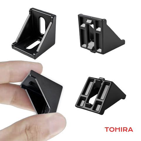 4040 Series Aluminum Extrusion Corner Brackets Black 20 Sets Heavy Duty 90 Degree Angle Connectors for 8mm T Slot