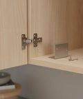 Stainless Steel Corner Brackets For Furniture Repair 4 Pack 90 Degree Joint Reinforcement for a cabinet repair with screws visible