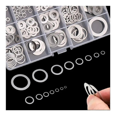 Stainless Steel Flat Washer Kit 320 Pieces 15 Sizes 0.5mm 0.8mm 1mm Thick Shim Washers Gasket Set In Box Metric Washers For Small Threaded Rods Rust Resistant And Reusable, assorted sizes
