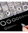 All-Purpose Stainless Steel Washer Set 320pcs Thin Gaskets 0.5/0.8/1mm Thick 15 Sizes M3 To M20 Includes 304 Stainless Shim Washers For Bolts And Screws Rustproof Heavy-Duty Fixes For Automotive Plumbing Furniture Electronics. assorted washer sizes in organizer box