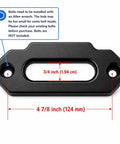 4 7/8 inch glossy black Aluminum Hawse Fairlead for ATV Winch Mount, CNC Machined, 2000-3500 lbs capacity shown.