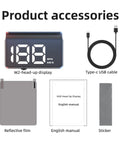General Motors HUD Head Up Display USB Powered GPS Speedometer accessories including Type-C USB cable and user manual