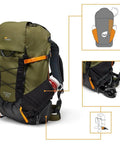 PhotoSport X 35L AW Camera Backpack For DSLR And Mirrorless Gear With Rear Access And Mountain Ready Features, green and black