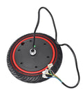Front Wheel 36V 350W Motor For Electric Scooters 8.5 Inch Air Filled Tire Replacement with cables and connectors shown