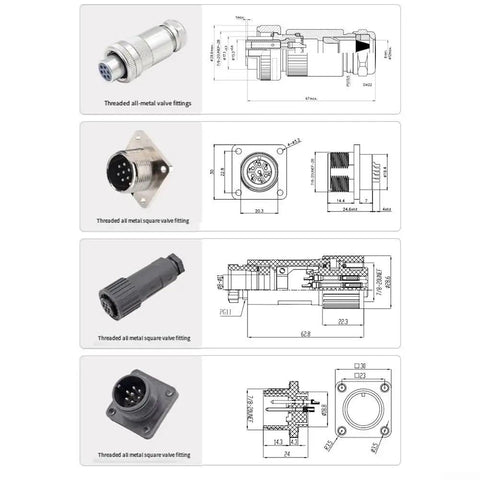 Detailed view of Hella Tough Seven Pin Proportional Valve Connector With One Meter Cable Female Hydraulic Plug and fittings.