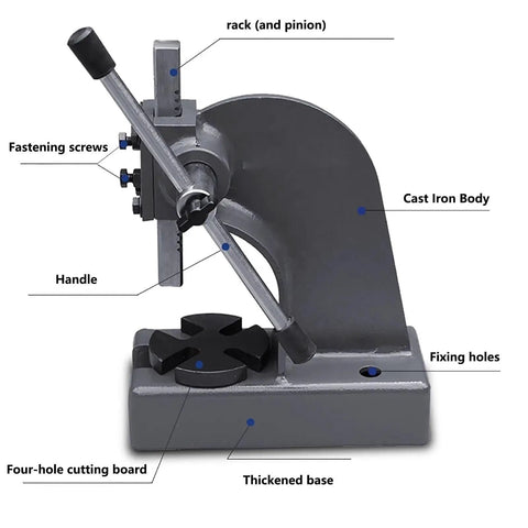 Tough As Nails Heavy Duty Desktop Arbor Press Featuring Solid Steel Lever Assembly designed to mount bearings with cast iron body.