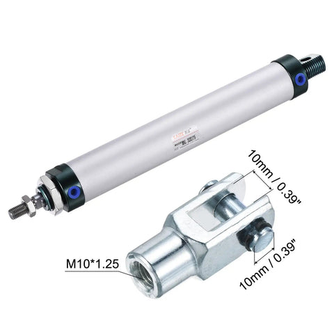 Double Action MAL32X175 32mm Bore 175mm Stroke Pneumatic Cylinder with Y Connector, aluminum body