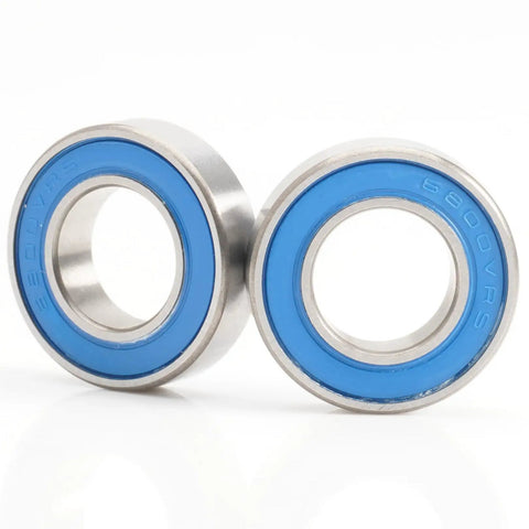 Beefed-Up Full Ball 10x19x5mm Cartridge Bearings Set Chrome Steel Blue Sealed With Grease Quad Pack For MTB Hub Pivot No Retainer Tough Load Capacity VRS Dual Lip Labyrinth Seal, two blue-sealed bearings