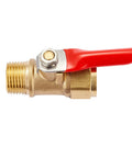 Heavy Duty Brass Mini Ball Valve with Red Handle, 3/8 NPT, Corrosion Resistant and Easy Install, Suitable for Tank Drain and Line Control