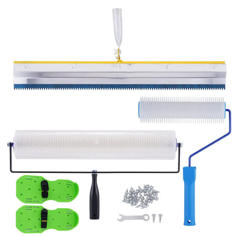Pro Grade Self Leveling Concrete Tool Kit For Smooth Cement Floors With Spike Shoes And Roller Needle 13mm Durable PE Roller Easy Leveling System