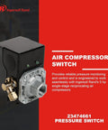 Single Stage Air Compressor Pressure Switch For SS3 And SS5 With Side Shutoff, 100 Psig Cut In And 135 Psig Cut Out, NEMA Type 1 Enclosure
