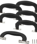 Black Plastic Luggage Trunk Pull Handles Set Of 6 With Mounting Screws For Suitcases, Toolboxes, Briefcases, Musical Boxes, and More