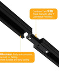 40Ft H Type Track Lighting Kit In Black with 3.3ft track rail and mini I connector for Single Circuit H Style Rails setup.