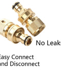 Solid Brass Garden Hose Quick Connector Kit, Three Quarter Inch GHT Threaded Couplings With Easy Install, No Leak Male And Female Fittings