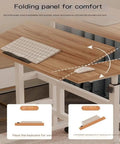 Effortless Height Adjustable Rolling Computer Desk with foldable panel, keyboard, and mouse for ergonomic comfort.