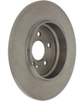 Centric C-Tek rear brake rotor, angled front view showing central bore and five lug holes; metallic gray