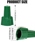 Winged Ground Wire Connector Nuts Pack Of 100, UL 467 And CSA Listed, spring loaded, flame retardant shown with product dimensions