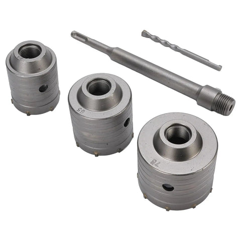 Versatile Hole Saw Kit For Concrete And Masonry With Dope Tungsten Steel YG8C Alloy Bits Built To Last For Hollow Brick And Cement Walls Perfect For Drilling Concrete And Various Materials Includes Portable Storage Case And Triple Tooth Design, 65mm and 75mm bits