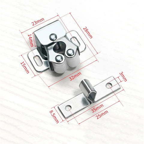 Heavy Duty Double Roller Door Catch Set For Sliding Doors And Closets With Magnetic Suction Stoppers Soft Buffer Anti Collision Design Premium Bronze