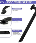 Mini Bike Exhaust Header Pipe Kit Drop In For Motovox MBX10 MBX11 MBX12 Monster Mega Moto MMB80 MMB105 Coleman RB100 RT100 And Lifan 79cc 105cc Engines Fits Chinese Lifan 1523 And Similar Mini Bike Applications with thickened flange and welding technology.