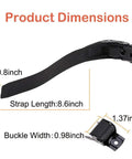 Dimensions of Replacement Roller Skate Strap Set, 8.6in strap, 0.98in buckle width, durable PVC energy straps with quick install.