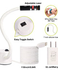 Magnetic Quilting Light With Crosshair Guide Adjustable Red Laser for Straight Stitching, silicone hose, USB plug, toggle switch