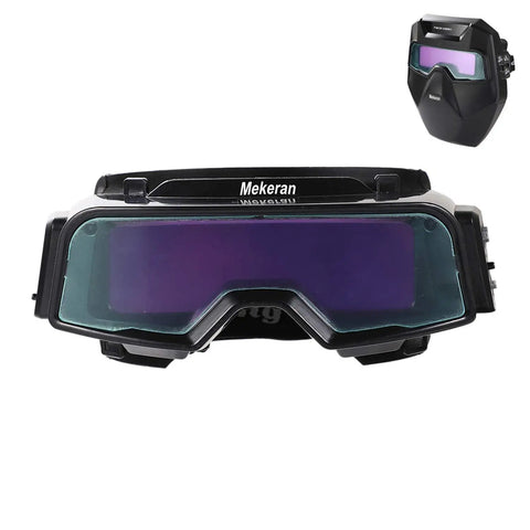Front view of Auto Darkening Welding Goggles With Adjustable Sensitivity And Wide Shade 4/9-13, durable comfort fit for welders.