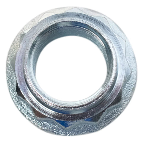 Close-up of axle nut from Right Side Wheel Hub Bearing And Steering Knuckle Assembly For Toyota Highlander AWD Heavy Duty Direct Replacement
