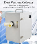 Heavy Duty 550W Dental Lab Vacuum Dust Collector Double Impeller Digital Extractor pulls dust from dental grinding with strong suction.