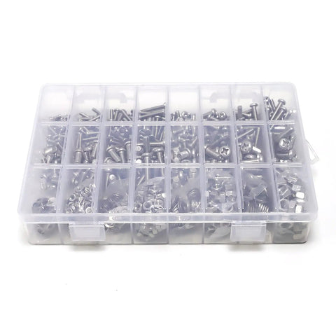 Organized Huge 900 Piece Stainless Steel Nuts And Bolts Set With Metric M3 M4 M5 M6 Screws Pan Head Phillips Drive And Flat Washers