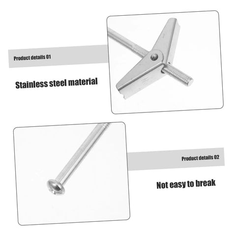 32 Piece Toggle Bolts Wing Nut Kit Heavy Duty Metal Drywall Anchors And Assorted Screws For Securely Hanging Heavy Items On Walls Easy Installation And Strong Hold, stainless steel bolts