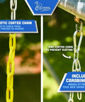 Heavy Duty Strap Swing Seat With Carabiners For Easy Install, Replacement Swing Seat For Outdoor Playsets And Jungle Gyms, chain detail