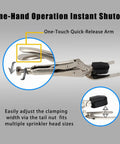 Emergency Fire Sprinkler Shut Off Tool Halts Leaks Instantly Saves Your Spot From Flood Damage, featuring a one-hand quick-release arm.