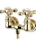 Vintage Leg Tub Filler Polished Brass With Wall Mount 3-3/8-Inch Center, Solid Brass Construction, 1/4 Turn Ceramic Disc Valves