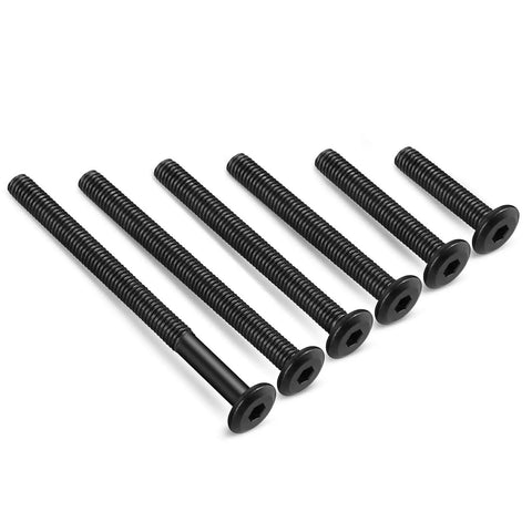20 Piece M6 70mm Flat Head Socket Cap Screws For Furniture Carbon Steel Black Oxide Partial Thread Hex Key Included Heavy Duty