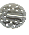 Bandsaw Throat Plate Insert For Ridgid BS1400 And BS14002 High Flow With Holes Drop In Replacement To Restore Accurate Guide Alignment Boost Cut Quality And A Smooth Finish Quick And Easy Install, black circular insert with holes for airflow and chip clearance