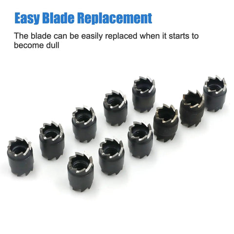 Spot Weld Cutter Set Three Eighth Inch Hole Cutter For Sheet Metal And Auto Body Repair, 14 Pack High Speed Steel Blades, top view