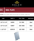 Bulk Nail Plate One And A Half Inch By Two And A Half Inch Tough As Nails Durable Steel Connector Plate Pack Of Fifty