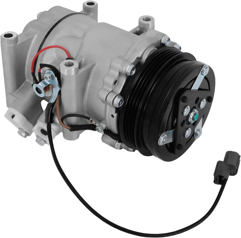 Heavy Duty AC Compressor With Clutch Fits 1994 2000 Honda Civic And 1997 2001 CRV 1.6L 2.0L showing four groove pulley and wiring.